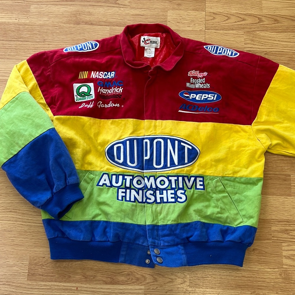 Vintage Jeff Gordon DuPont Rainbow Nascar Jacket Sz XL
